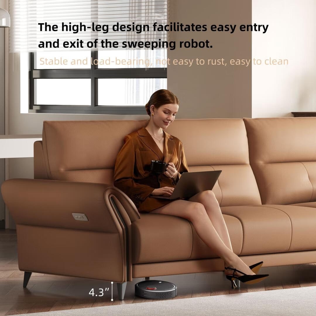 Canapé inclinable électrique en cuir végétalien de 112,5 pouces avec port de chargement USB