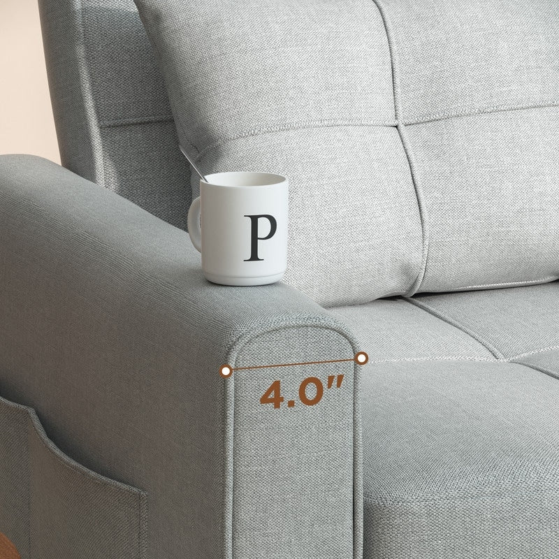 Canapé-lit gigogne 3 en 1, convertible, moderne, réglable et rembourré