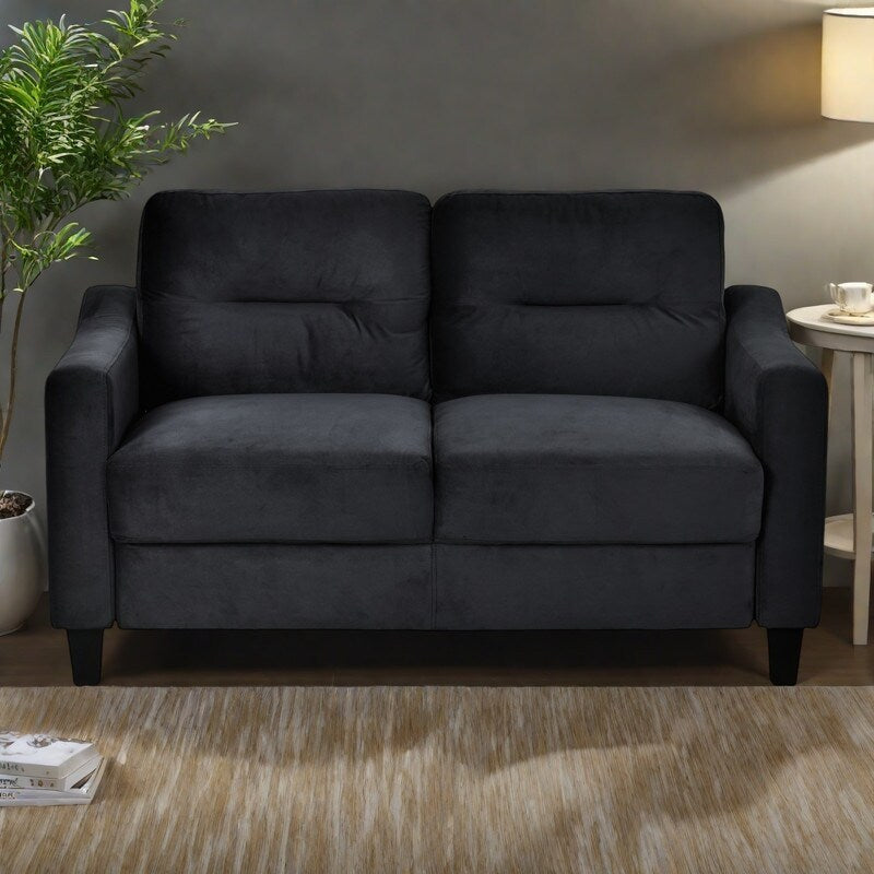 Canapé sectionnel 2 places en velours 54.3 avec coussins amovibles