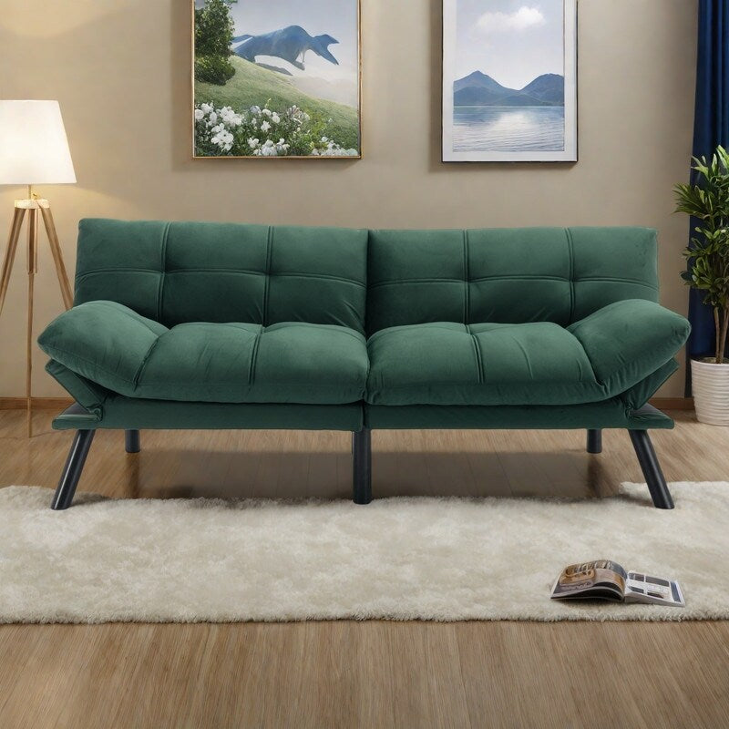 Canapé-lit convertible en cuir avec dossier réglable (70,87 €)