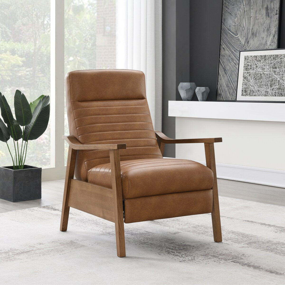 Fauteuil inclinable à accoudoirs en bois Armando par Greyson Living