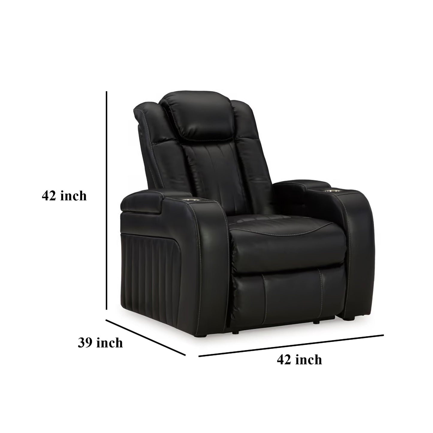 Fauteuil inclinable électrique Aven, caractéristiques haut de gamme, similicuir bleu nuit