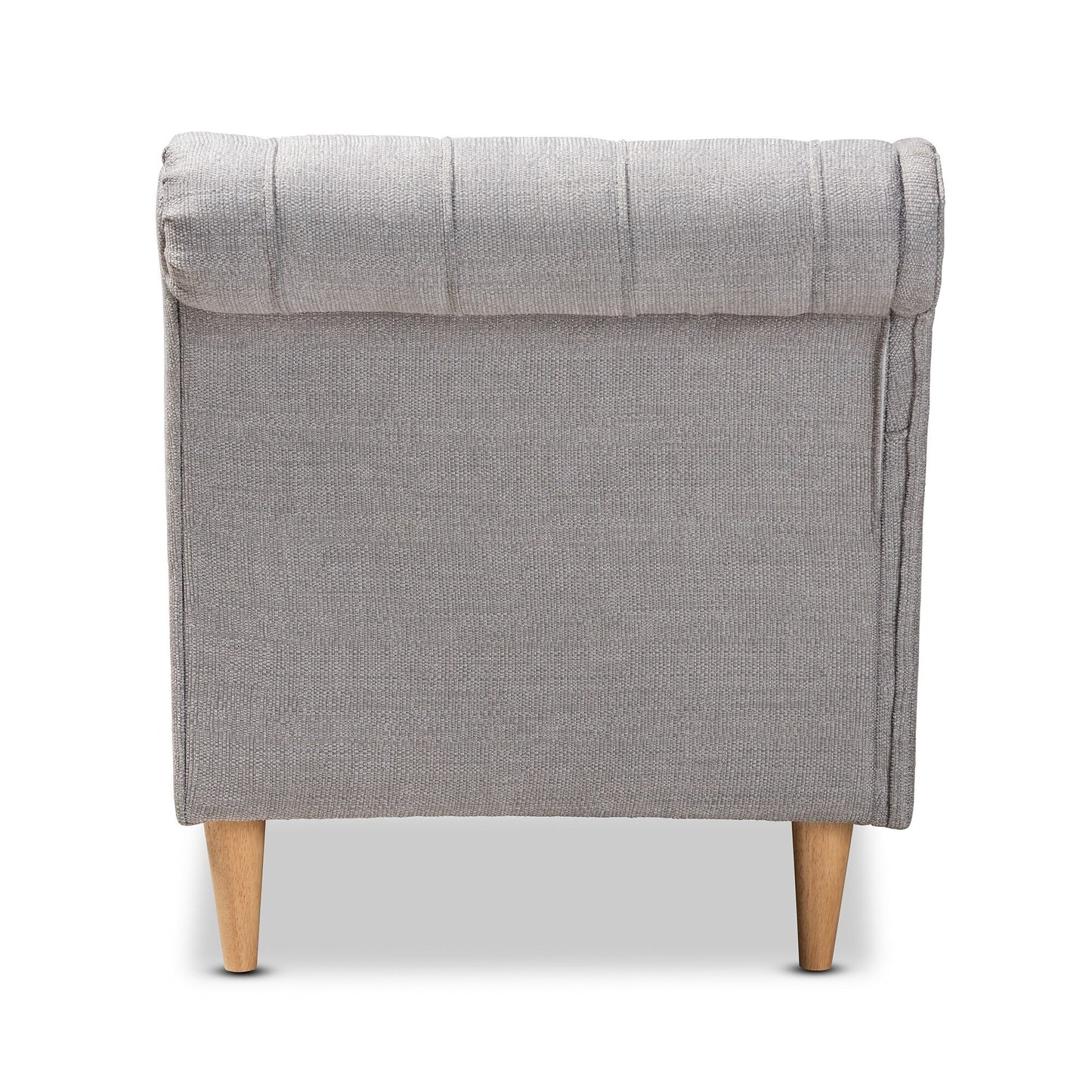 Chaise longue en bois de chêne avec revêtement en tissu Emeline de Baxton Studio