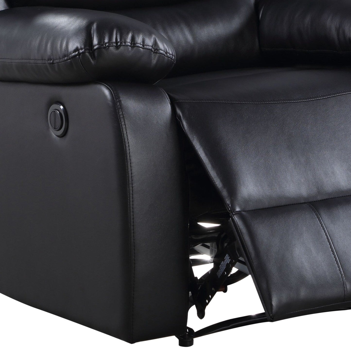 Fauteuil inclinable électrique en cuir synthétique noir
