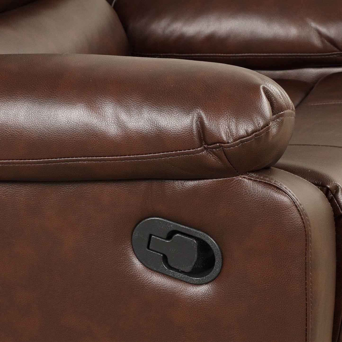 Fauteuil inclinable manuel en cuir PU respirant avec accoudoirs et dossier rembourrés