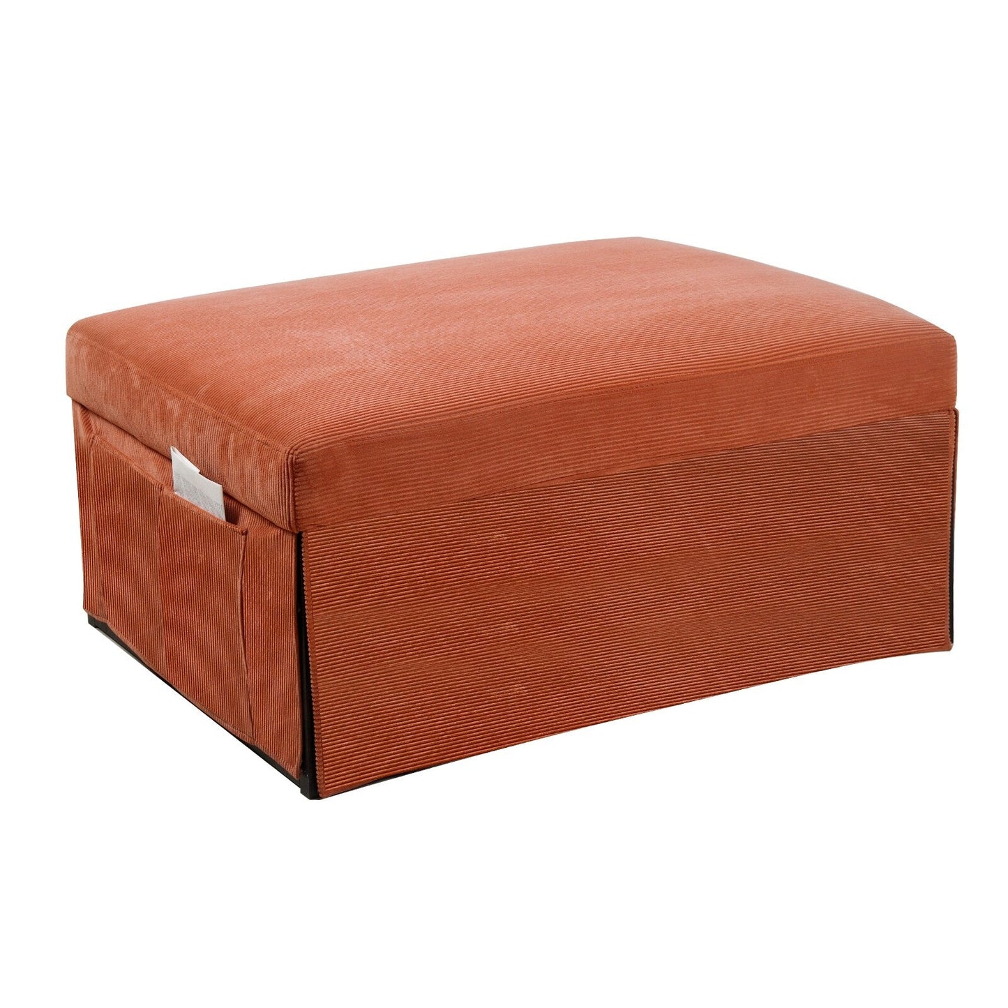 Canapé-lit simple convertible en velours côtelé marron avec dossier inclinable