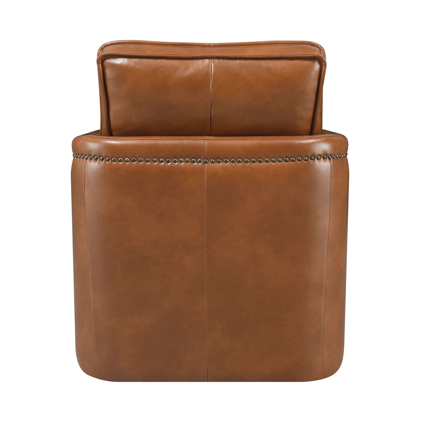 Fauteuil pivotant Aire en cuir marron avec patins