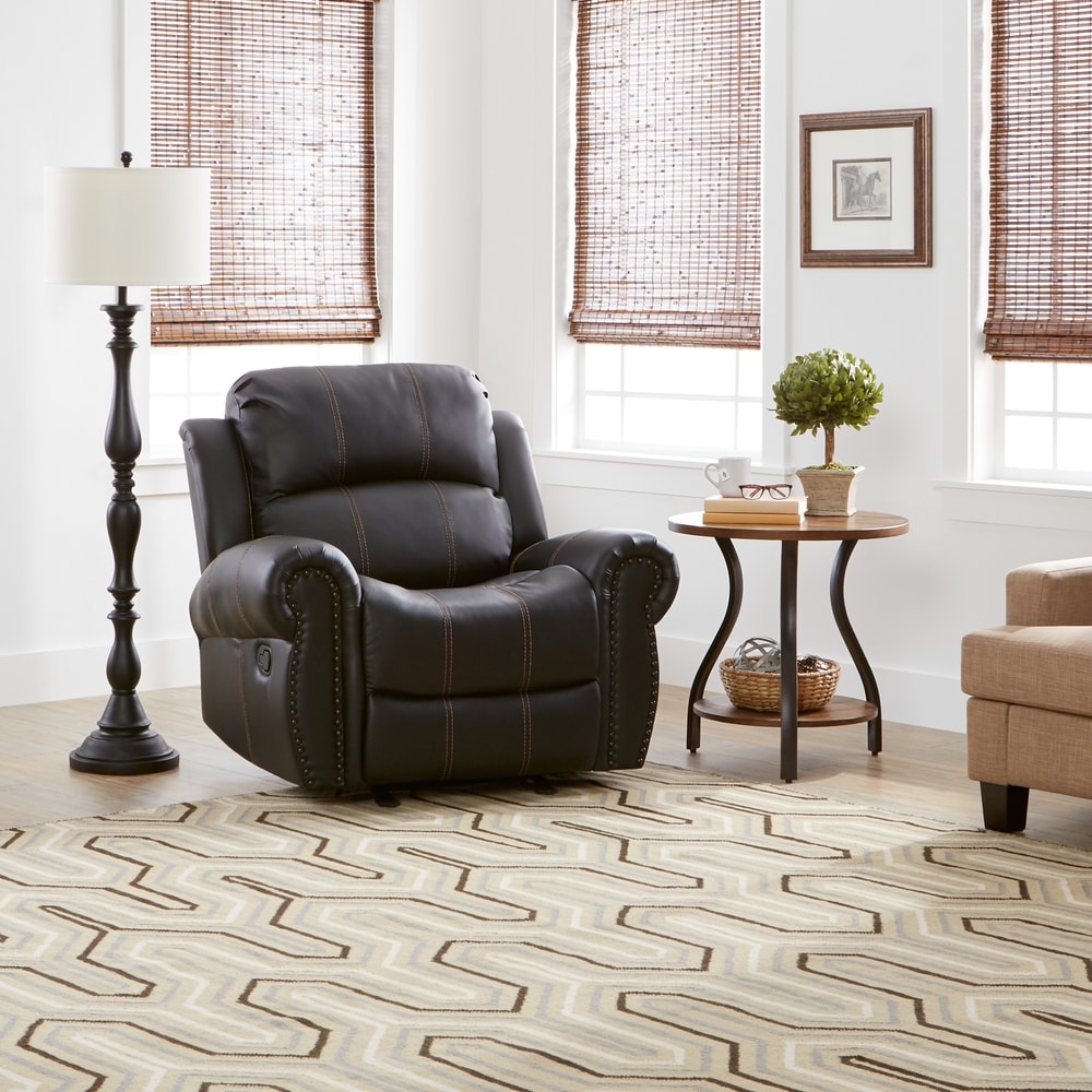 Fauteuil club inclinable Charlie en cuir PU par Christopher Knight Home