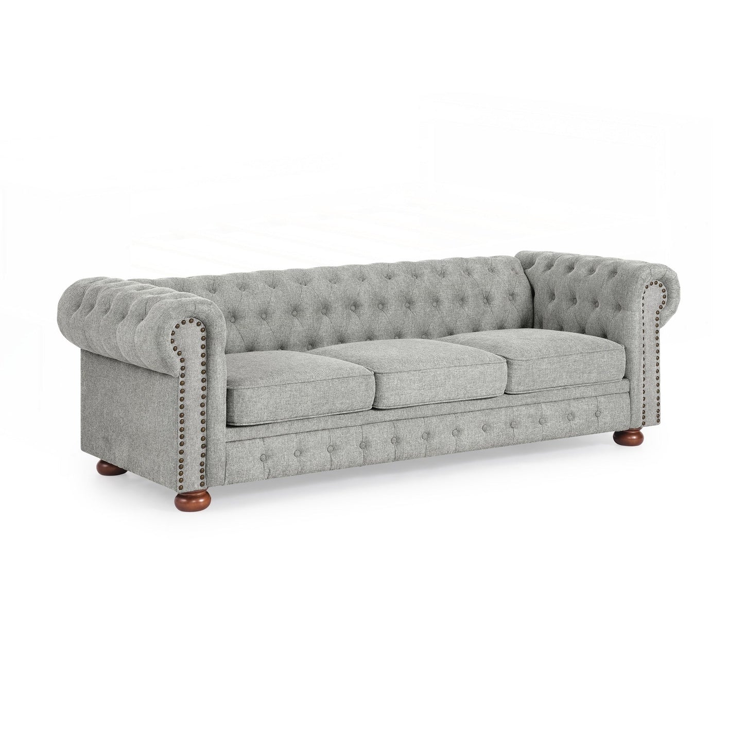 Canapé Chesterfield capitonné rembourré en PU 3 places