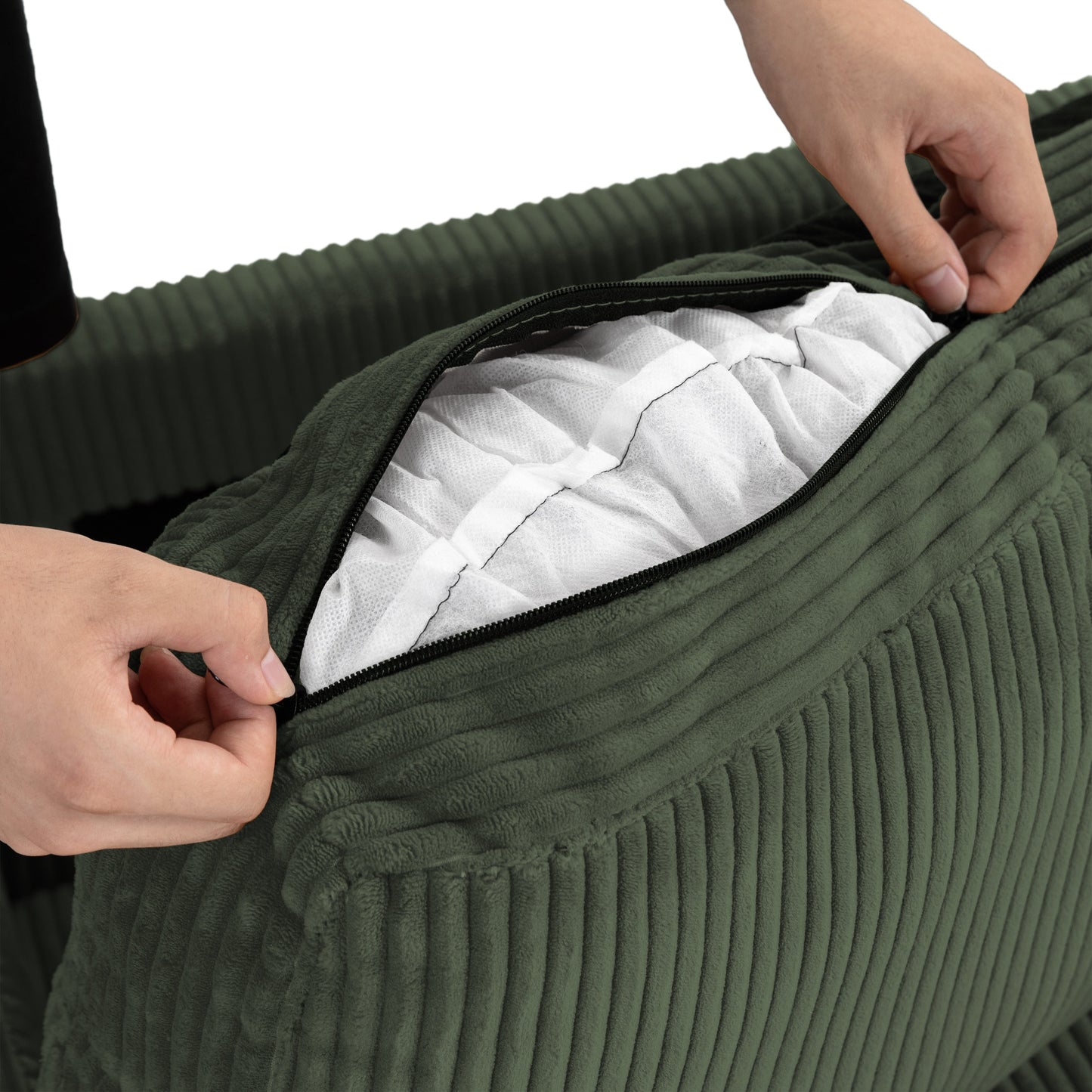 Canapé classique en velours côtelé 2 places rembourré