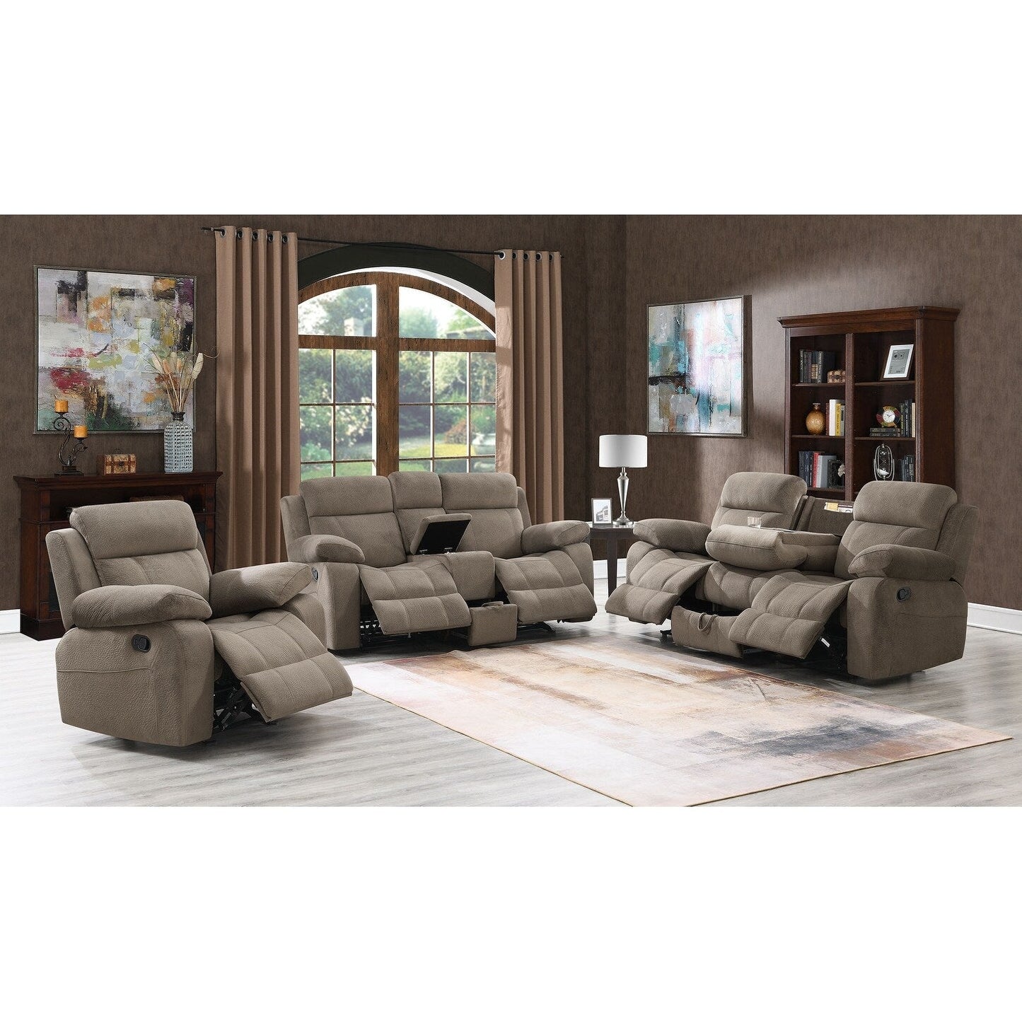 Canapé modulable Myleene Mocha avec table rabattable