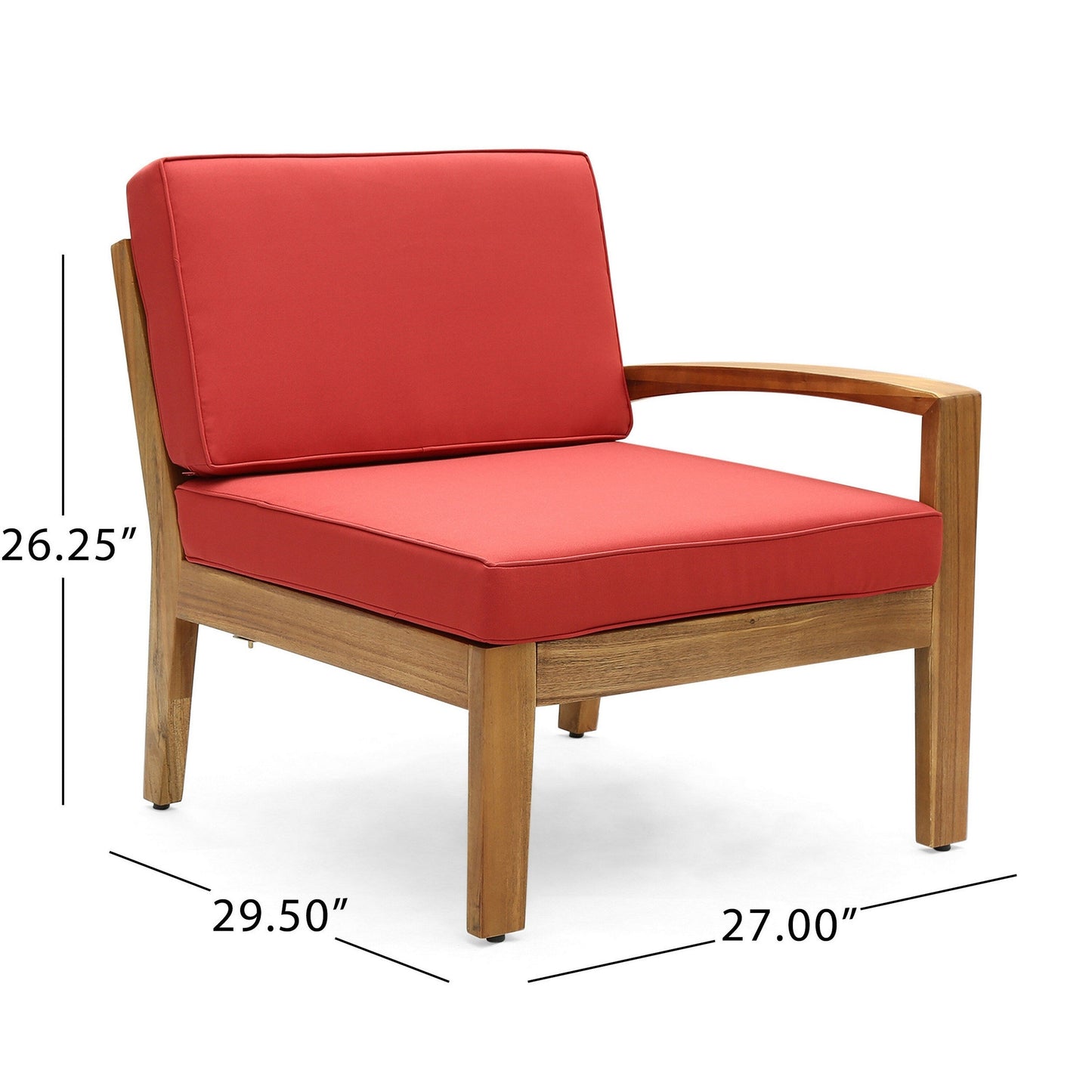 Ensemble canapé-fauteuil Creta avec accoudoirs gauche et droit, 76 cm, amovible, rouge-brun