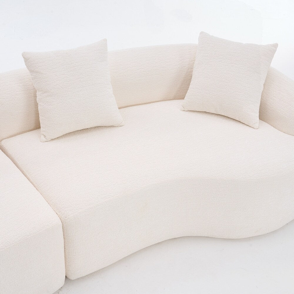 Canapé causeuse incurvé blanc en éponge à compression complète