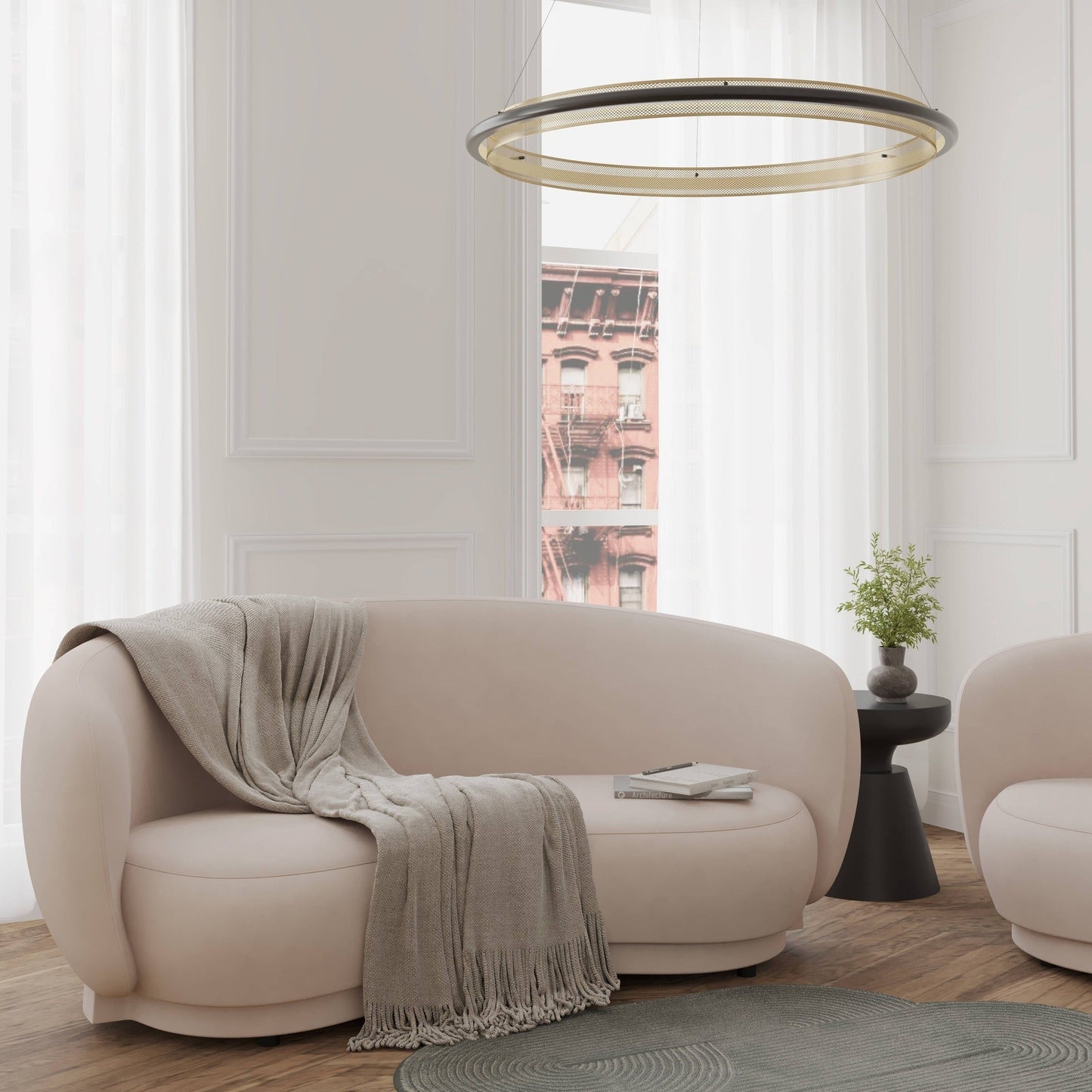 Canapé 3 places large Faze en velours pour salon et chambre par Leisuremod