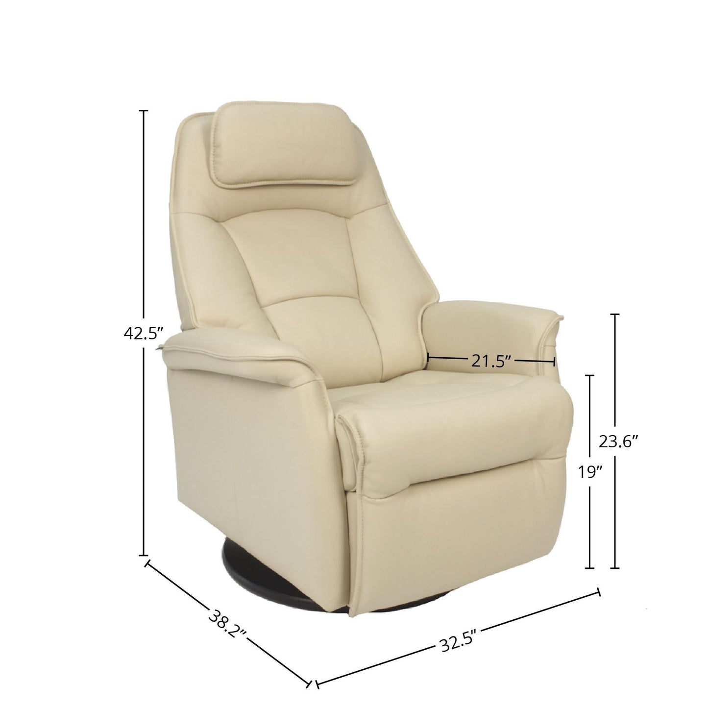 Fauteuil inclinable pivotant en cuir Fjords Stockholm