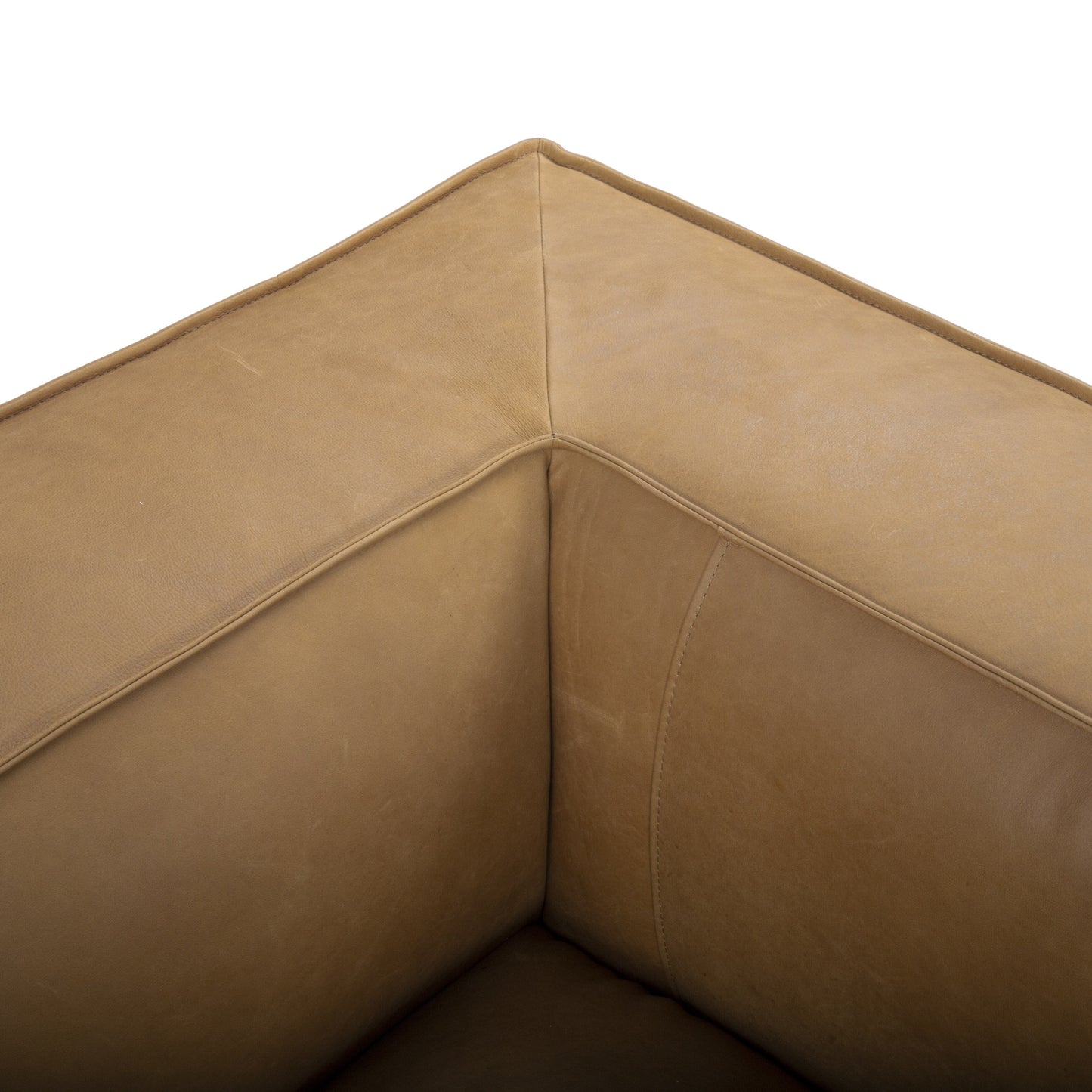 Canapé de salon UR en cuir aniline, canapé moderne en cuir véritable pour salon - 100 L x 43 P x 26,25 H