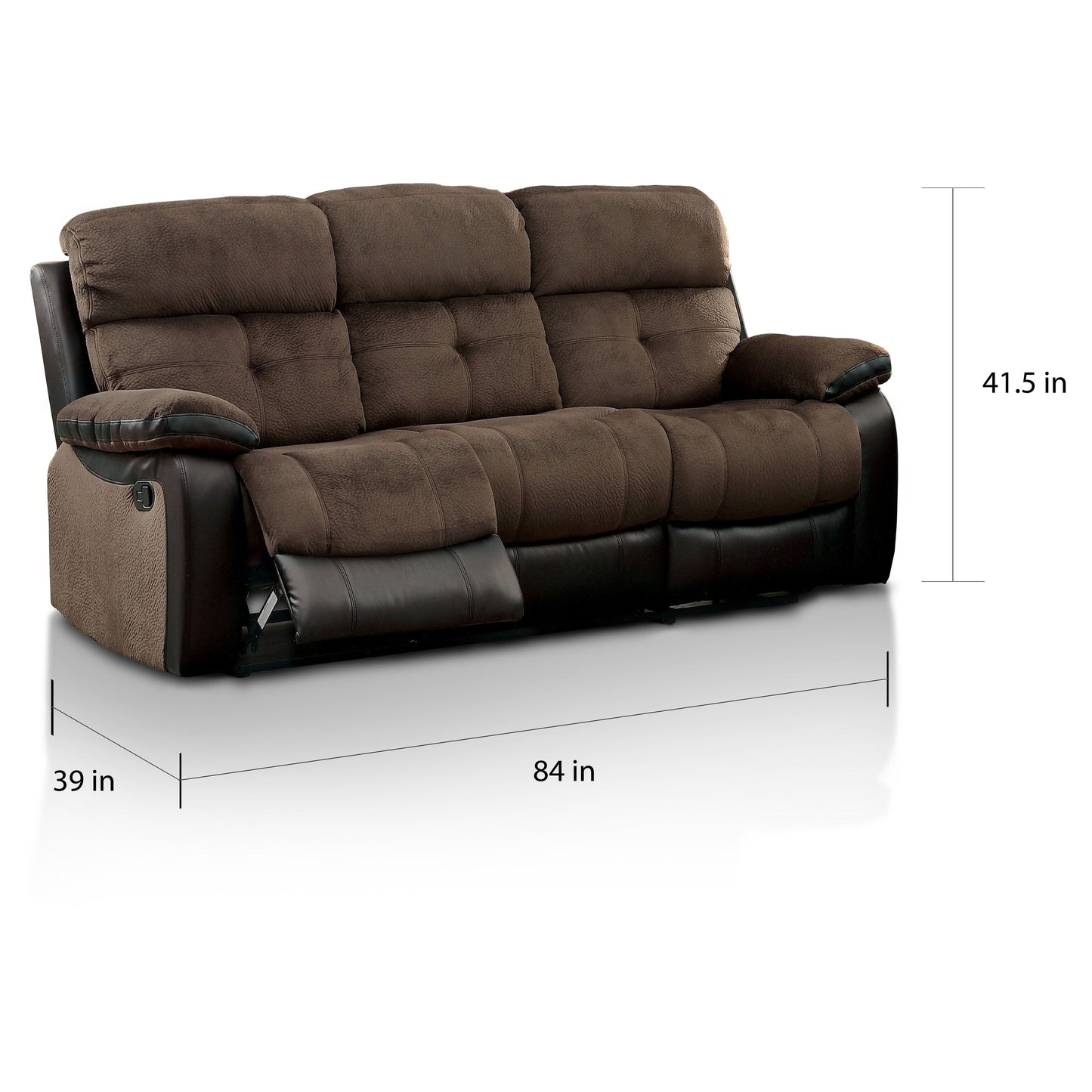 Canapé inclinable transitionnel en tissu marron Champion de Ferg par Furniture of America