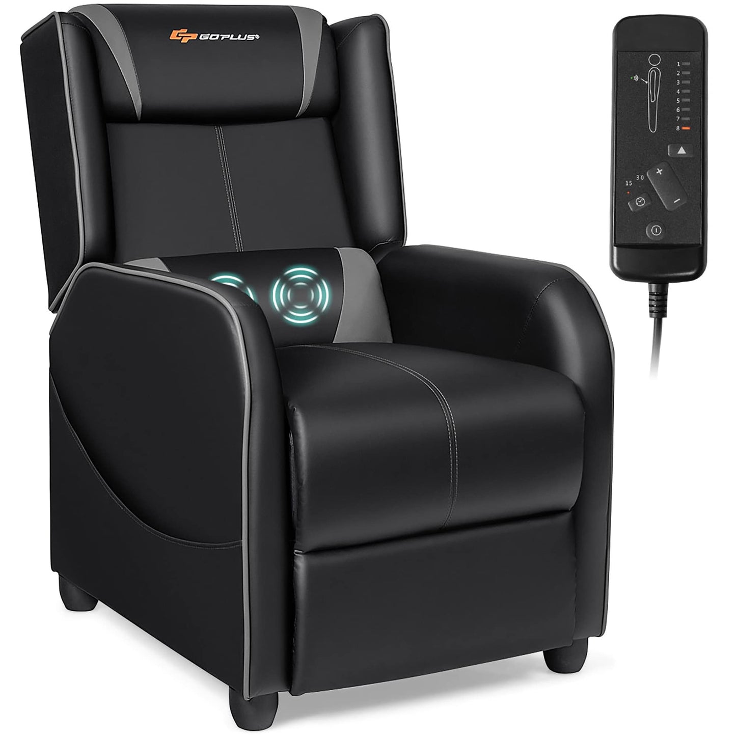 Fauteuil inclinable de jeu et de massage Goplus, canapé de salon simple pour la maison