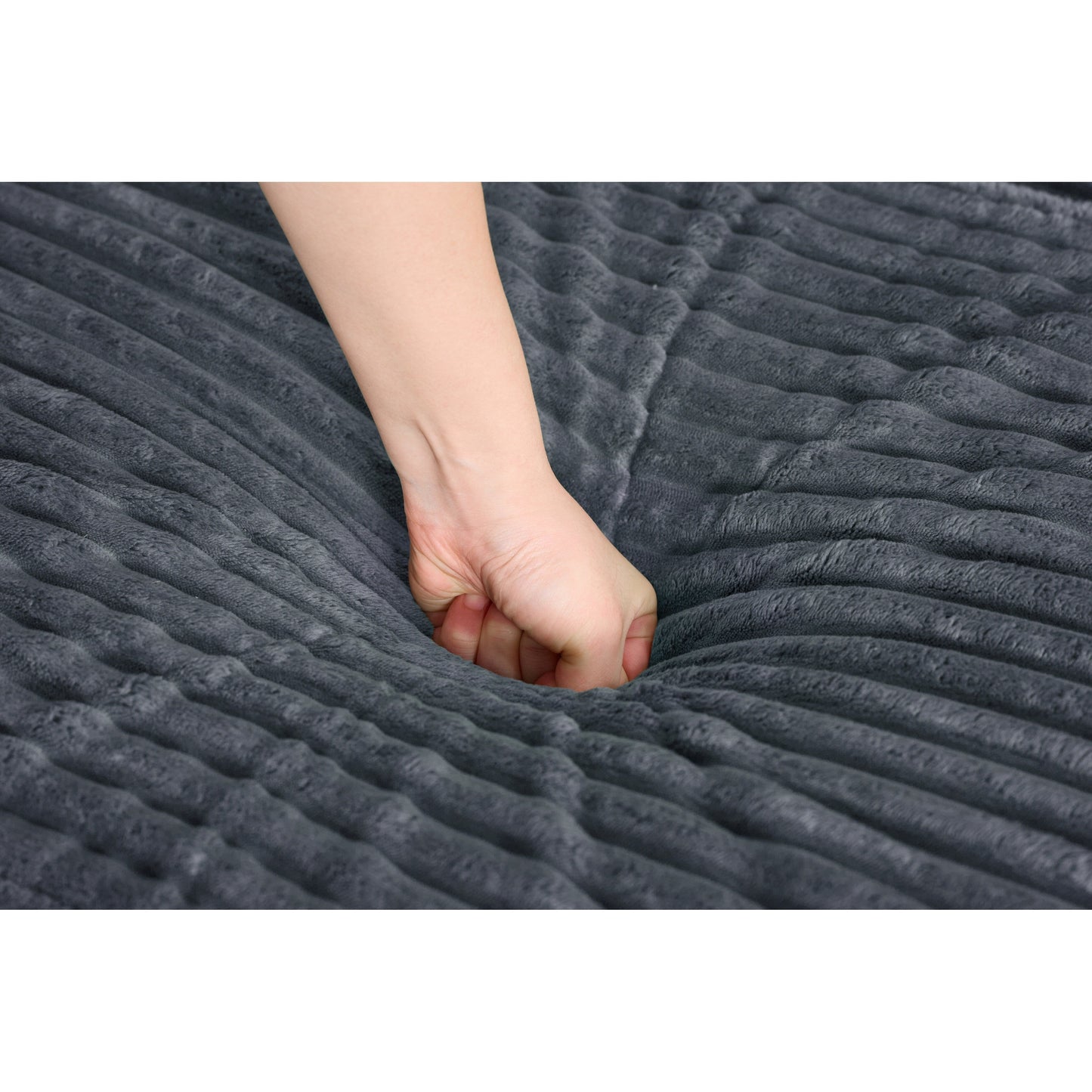 Canapé simple profond en velours côtelé gris 42,52 po avec pouf amovible, accoudoir avec rangement et 2 coussins décoratifs