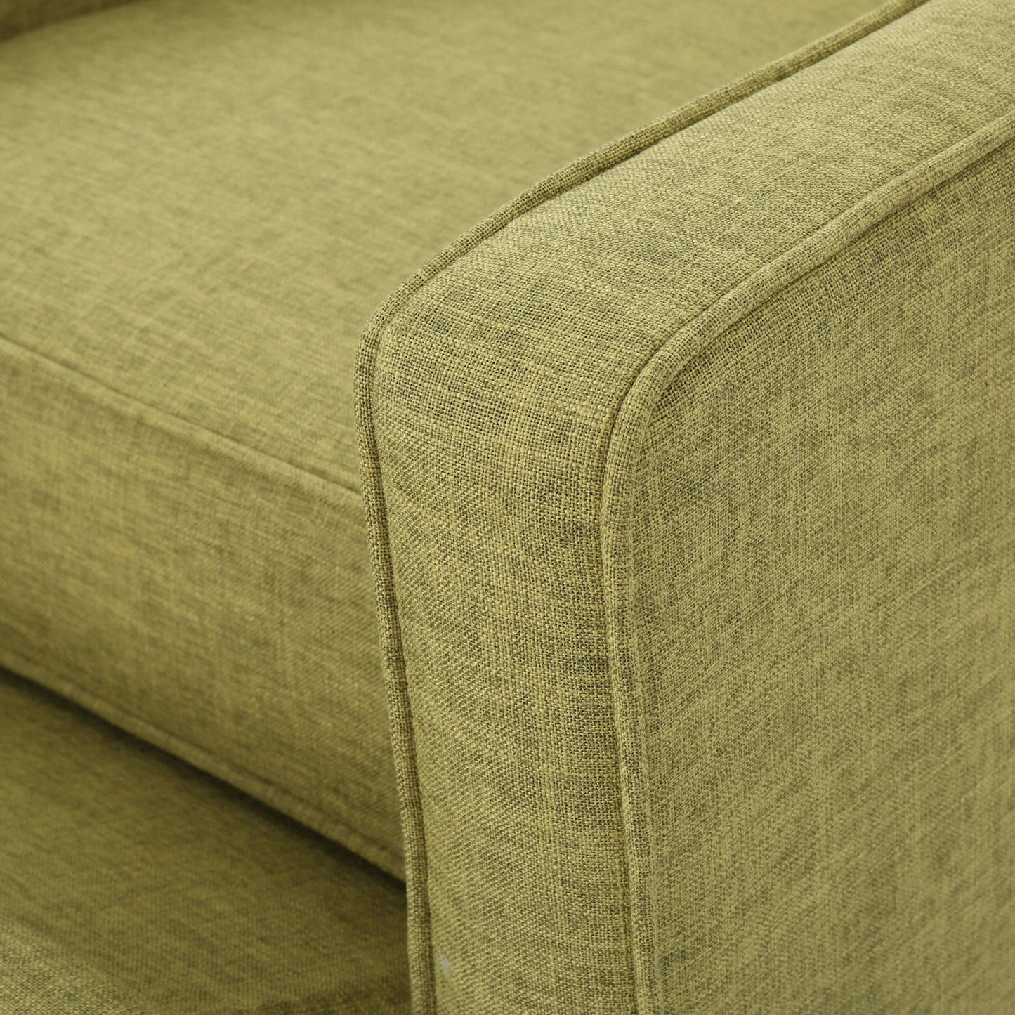 Fauteuil inclinable rembourré en tissu vert style milieu du siècle avec repose-pieds, dossier capitonné et pieds en hêtre