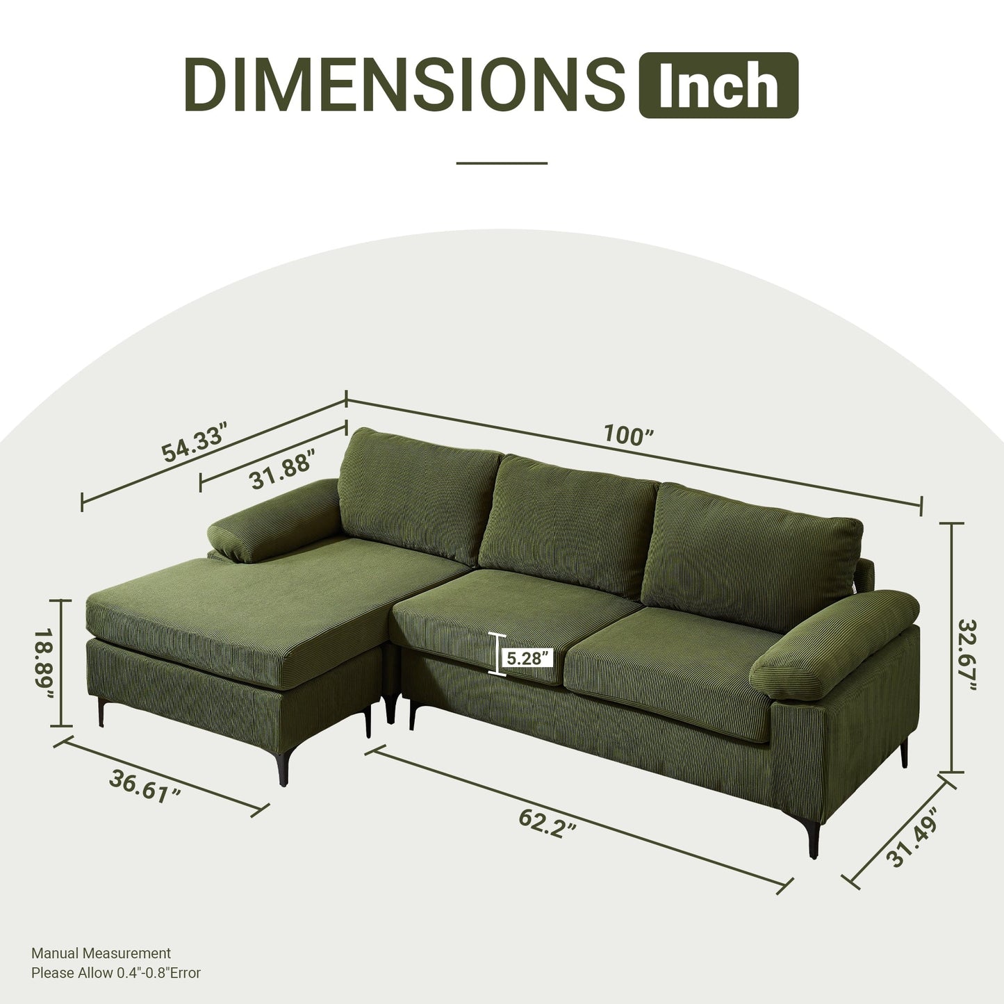 HOOOWOOO Canapé-lit convertible moderne en polyester avec pieds en métal pour salon