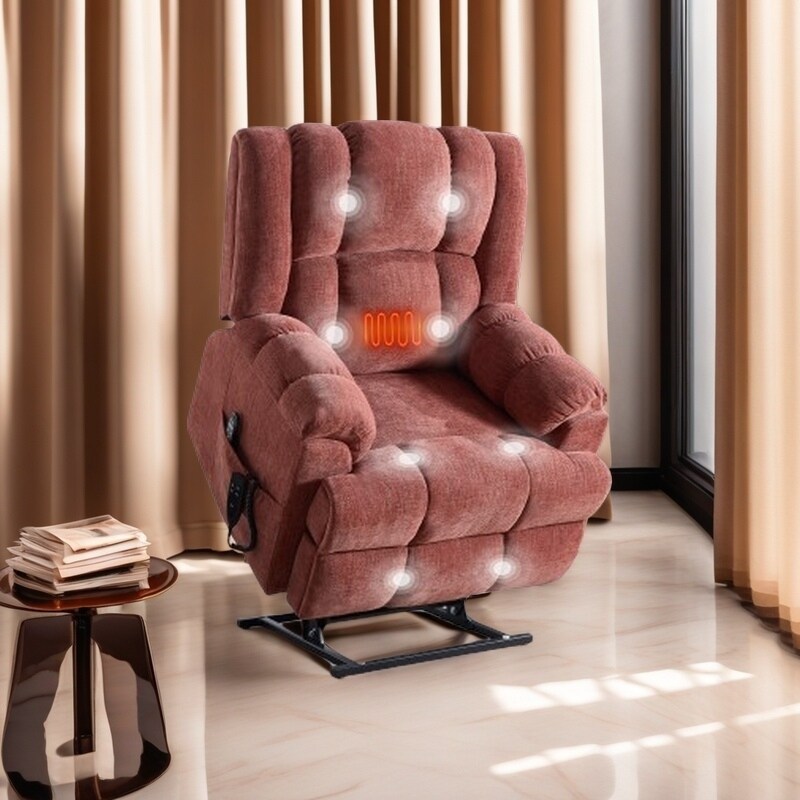 Fauteuil inclinable électrique robuste avec double moteur, fonctions de chauffage et de massage, canapé inclinable électrique à positions infinies