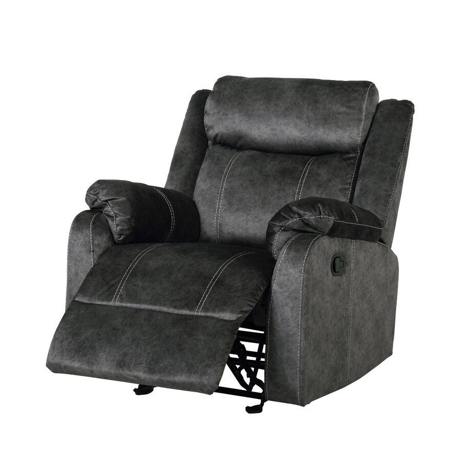 Fauteuil inclinable manuel HomeRoots 35 en tissu gris granit