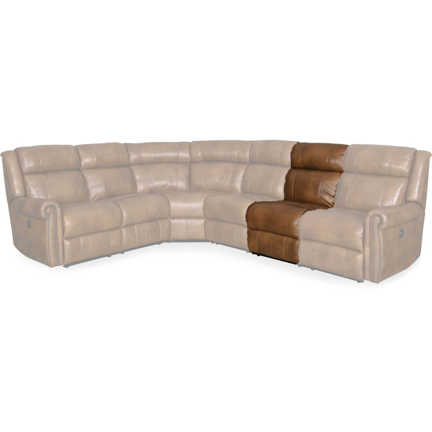 Hooker Furniture SS461-AR-185 Canapé sectionnel en cuir de 24 po de large avec alimentation