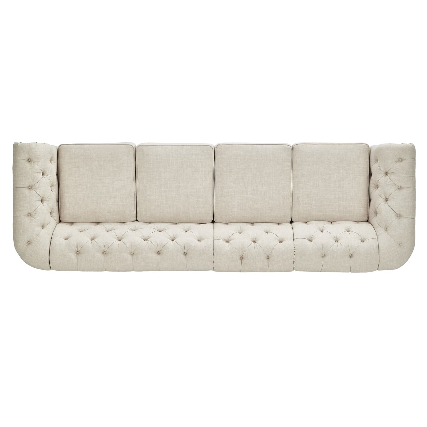 Canapé modulaire Chesterfield capitonné en lin beige Knightsbridge par iNSPIRE Q Artisan