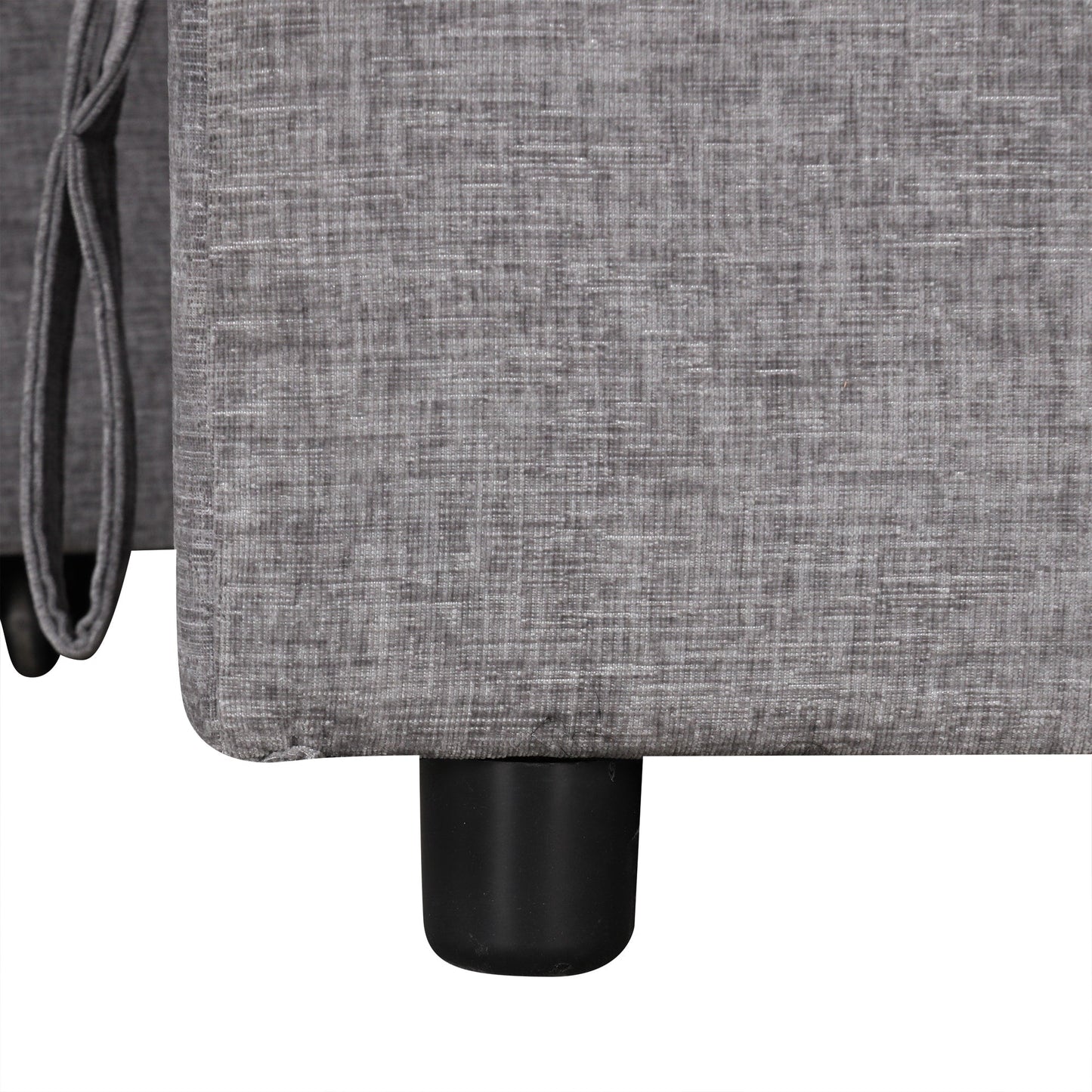 Canapé sectionnel 5 places en L avec pouf coulissant, porte-gobelets intégrés, port de chargement USB et coussins amovibles