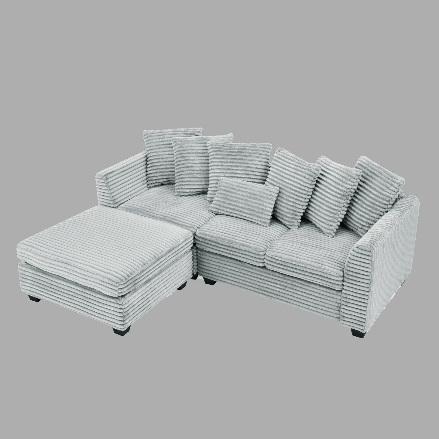 Canapé-lit sectionnel en velours côtelé en forme de L, convertible avec rangement pour salon