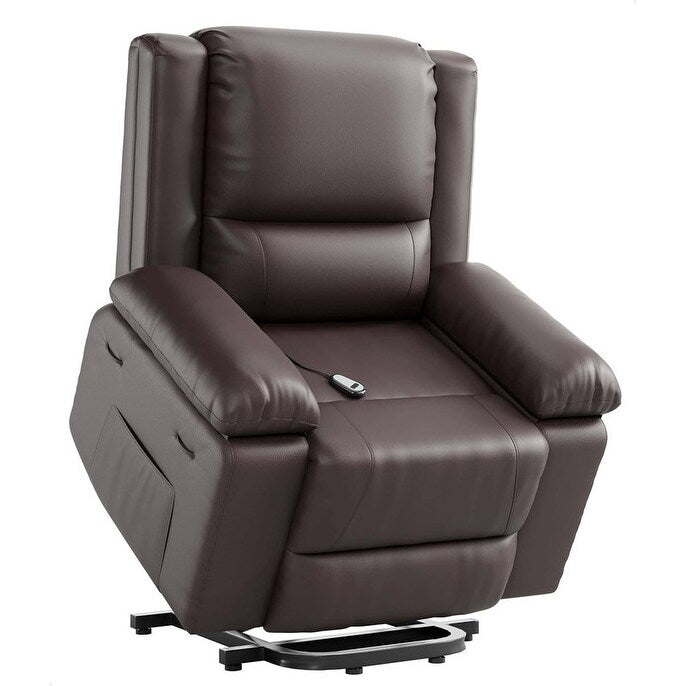 Fauteuil inclinable électrique en cuir avec chauffage et massage