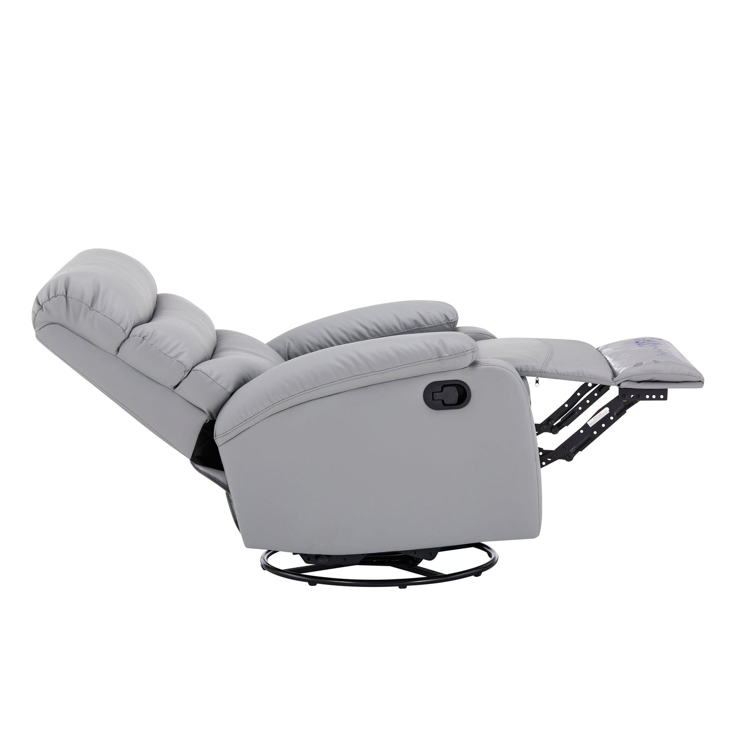 Fauteuil inclinable manuel pivotant à 360° en cuir synthétique gris clair avec protection anti-salissure pour les pieds et tissu anti-rayures pour chats