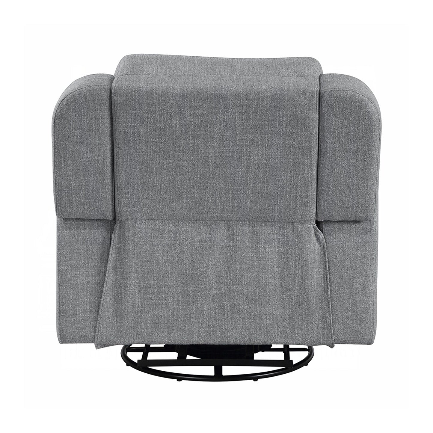 Fauteuil inclinable manuel pivotant et rembourré en lin gris