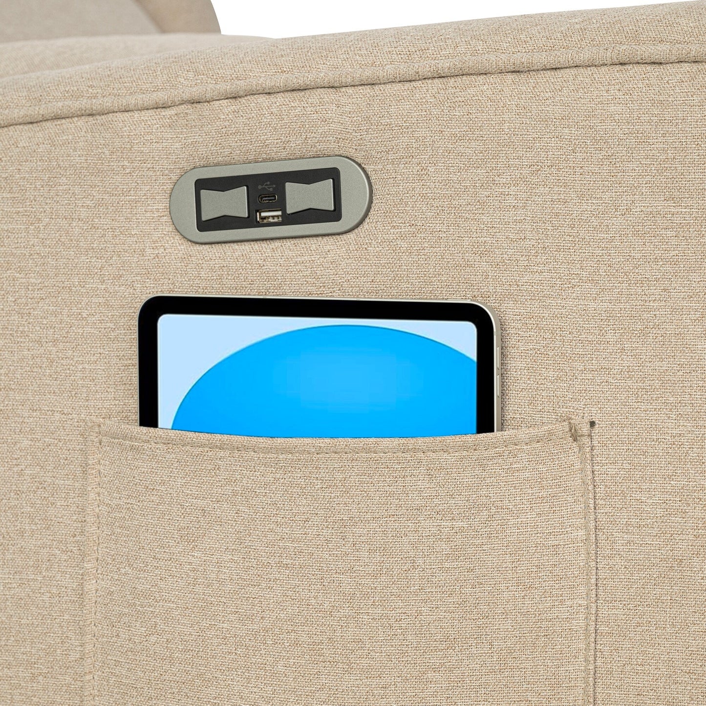 Fauteuil inclinable électrique Madison Park Candace 3-en-1 avec pivot, planeur et ports USB