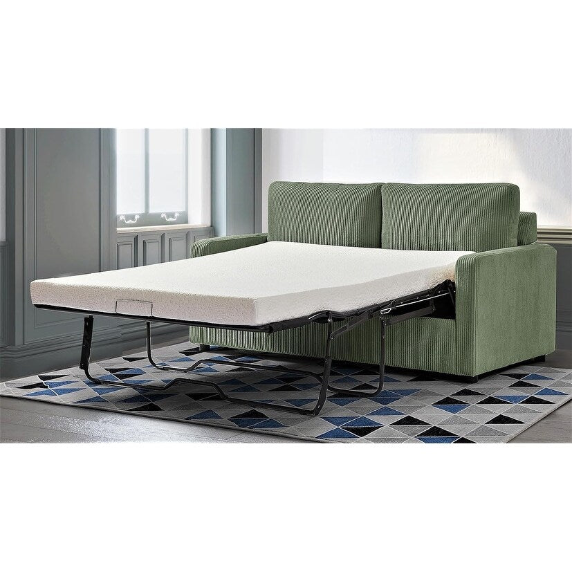 Canapé-lit Manchester en velours côtelé polyester 70 pouces avec accoudoirs carrés