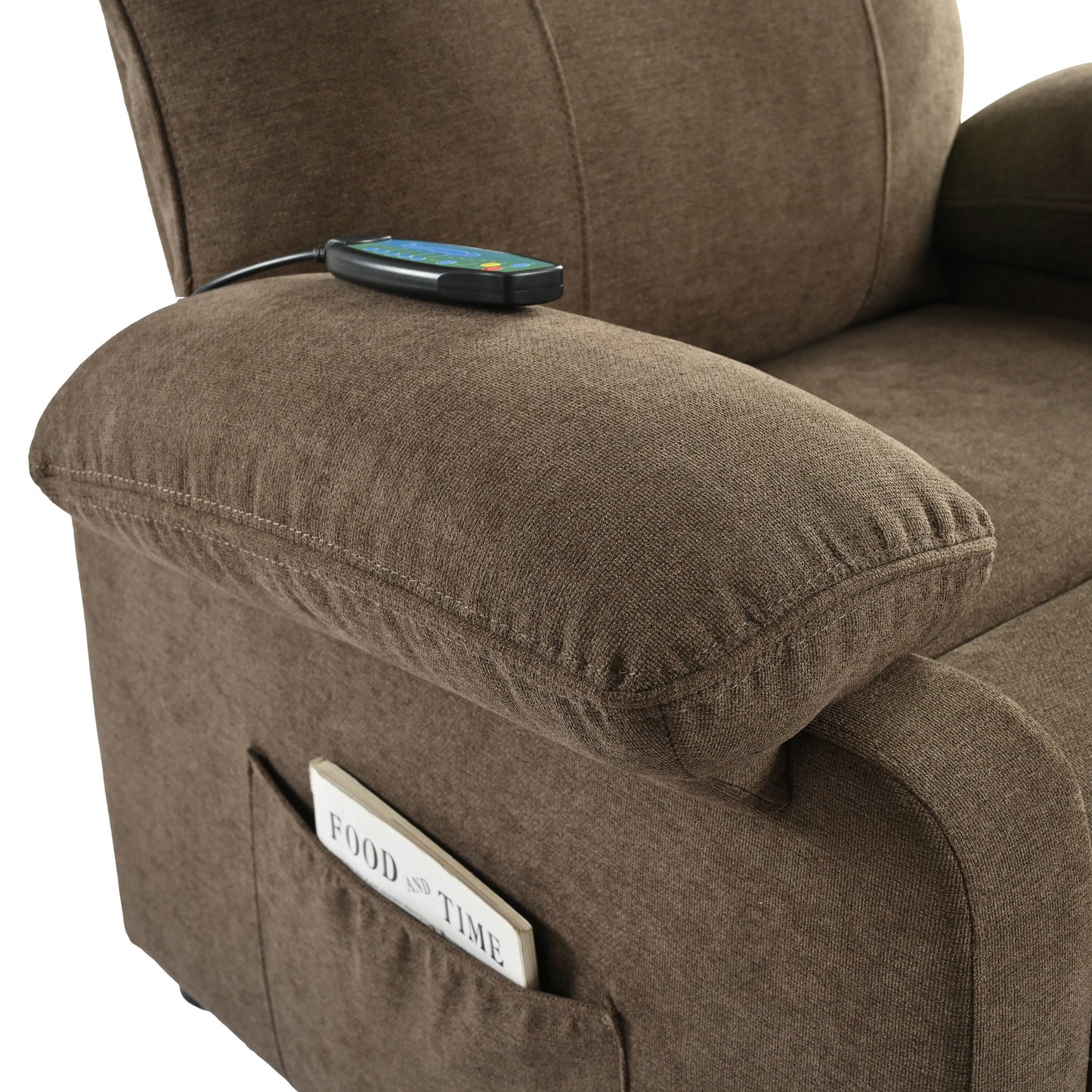 Fauteuil inclinable manuel avec massage chauffant, revêtement en tissu robuste et design portable pour une utilisation en salon