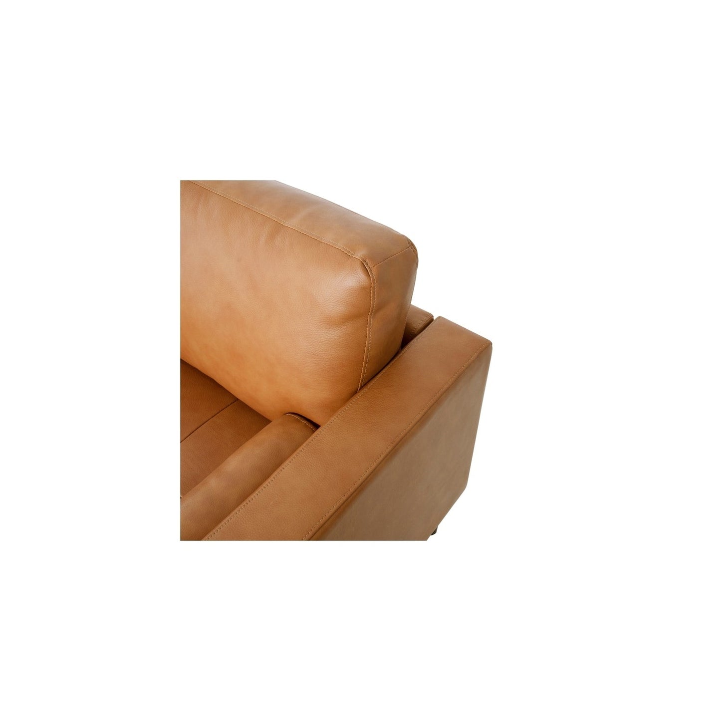 Canapé Marisa en cuir véritable surdimensionné du milieu du siècle, canapé sectionnel avec pieds en bois, confort supérieur pour le salon