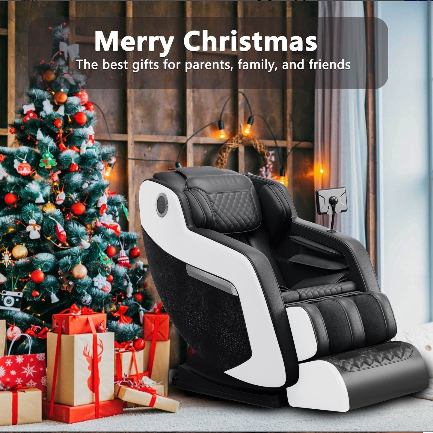 Fauteuil de massage, fauteuil inclinable à gravité zéro pour tout le corps, chauffage des hanches, massage des pieds et système de massage à air pour le bureau à domicile