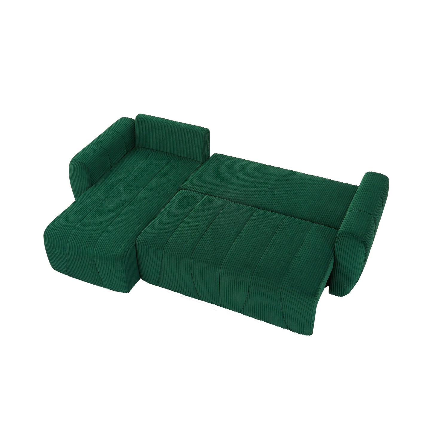 Canapé 3 places moderne en velours côtelé en forme de L, canapé sectionnel convertible pour salon et appartement