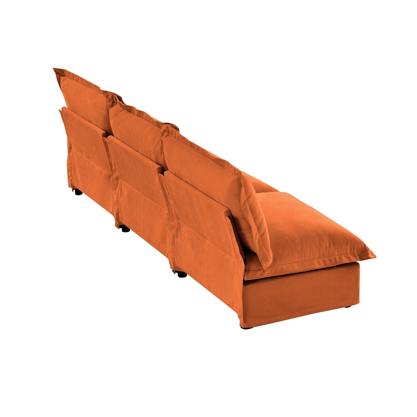 Canapé 3 places modulaire moderne en chenille sans accoudoirs