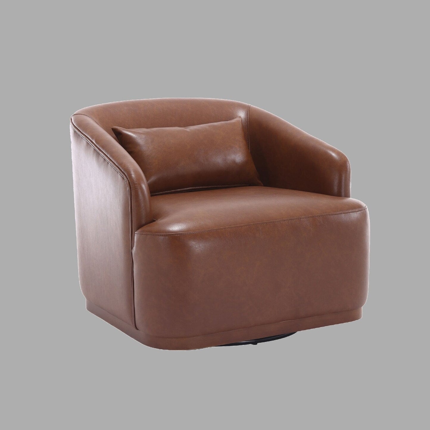 Fauteuil pivotant moderne en polyuréthane, fauteuil d'appoint à 360 degrés pour salon et salon avec base en métal et coussin moelleux