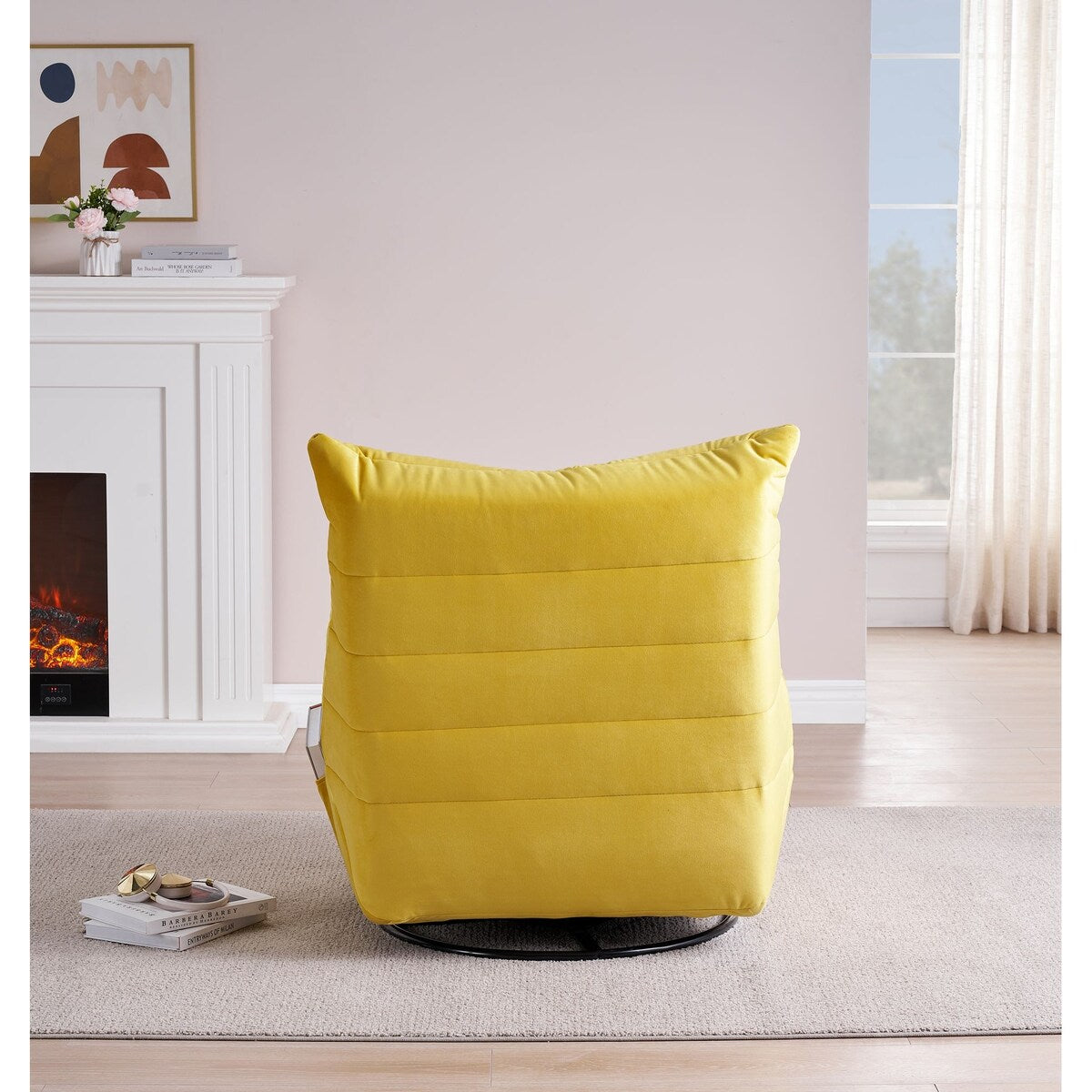 Fauteuil inclinable pivotant moderne avec poche latérale, fauteuil de canapé rembourré décontracté