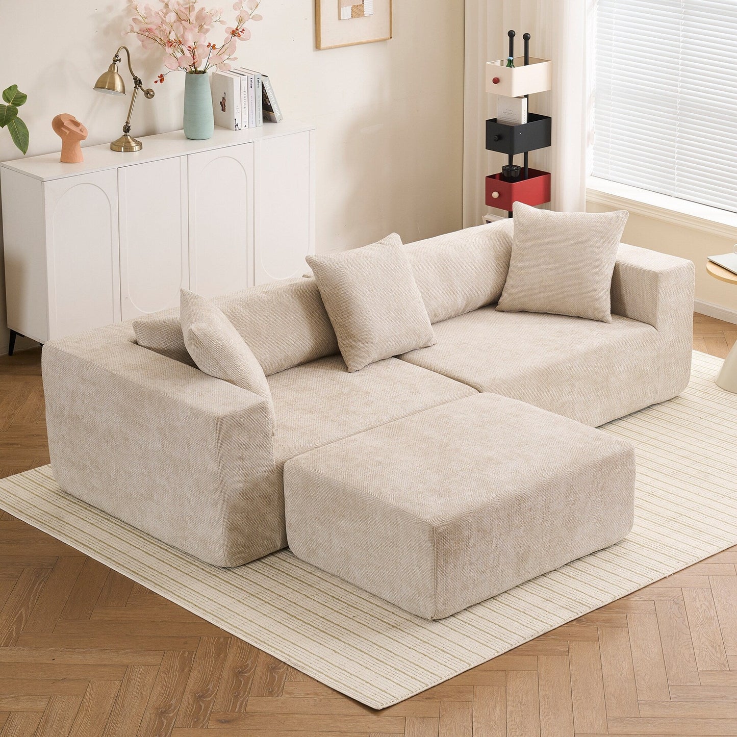 Canapé modulaire 3 places Cloud Sofa avec chaise longue en L pour salon chambre