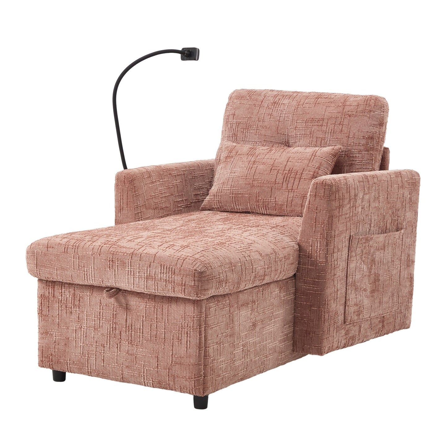 Canapé inclinable multifonction pour personne paresseuse, dossier de rangement avec support pour téléphone portable, fauteuil de loisirs simple en chenille