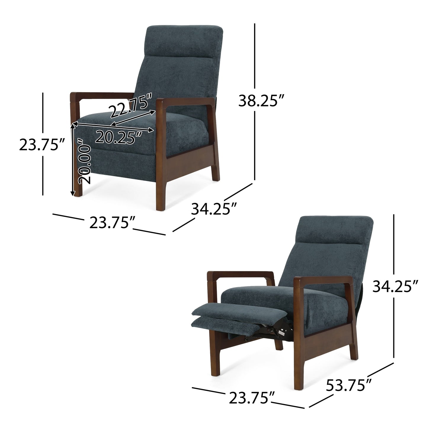 Fauteuil inclinable à dossier cascade Neihart par Christopher Knight Home