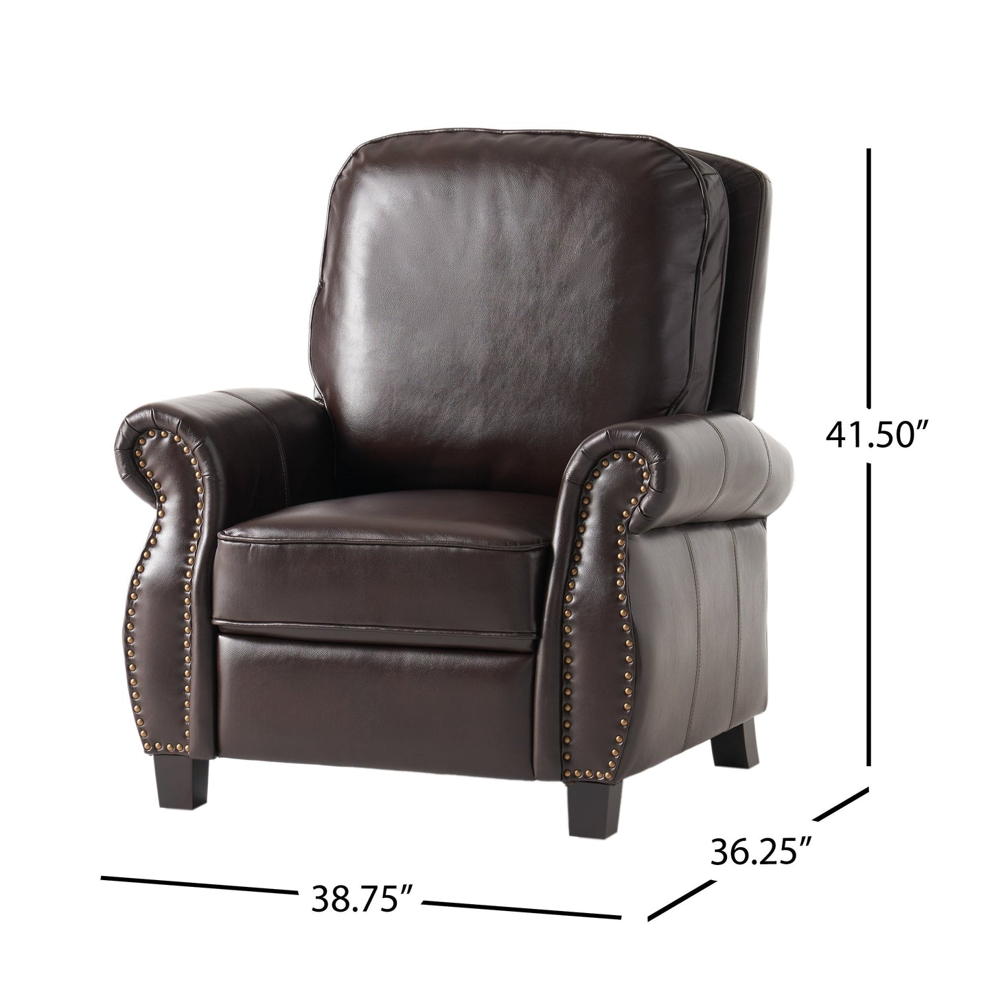 Fauteuil inclinable en PU bicolore Neville par Christopher Knight Home