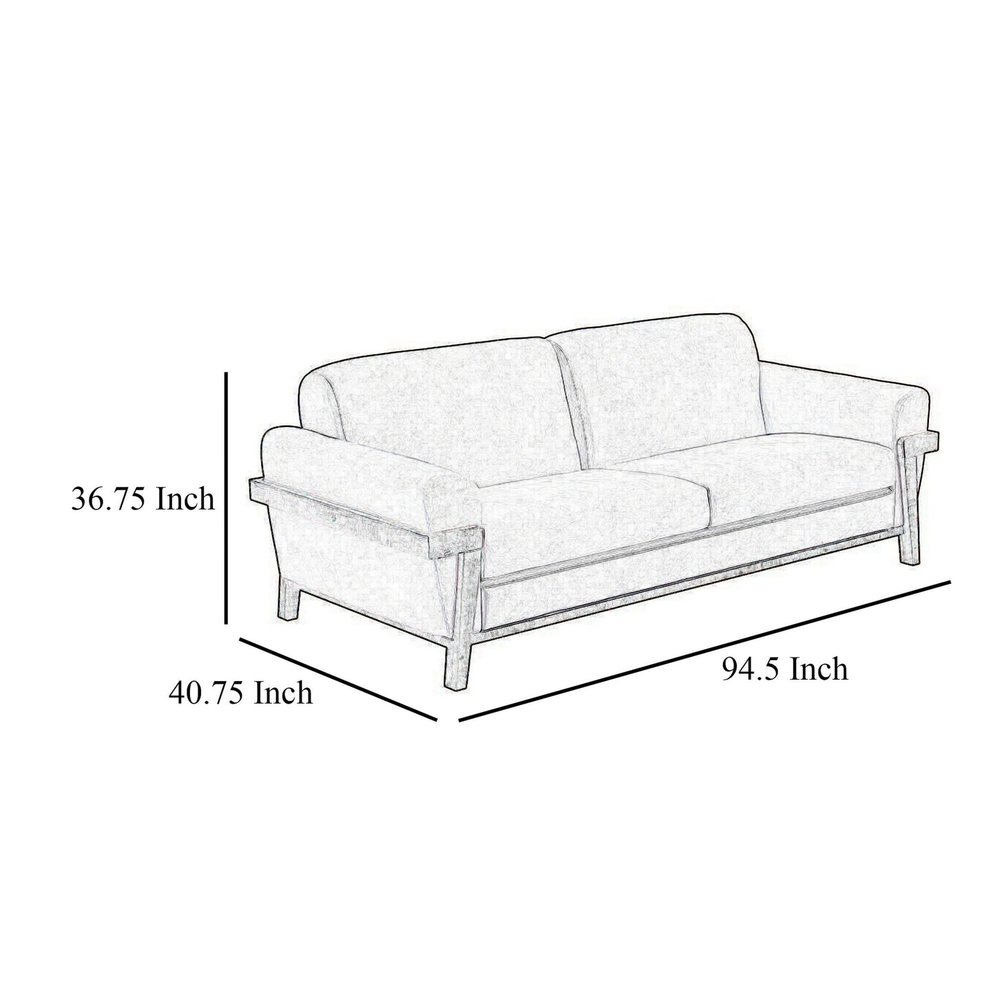 Canapé Pola, 95 pouces, 2 coussins décoratifs, similicuir marron foncé moderne