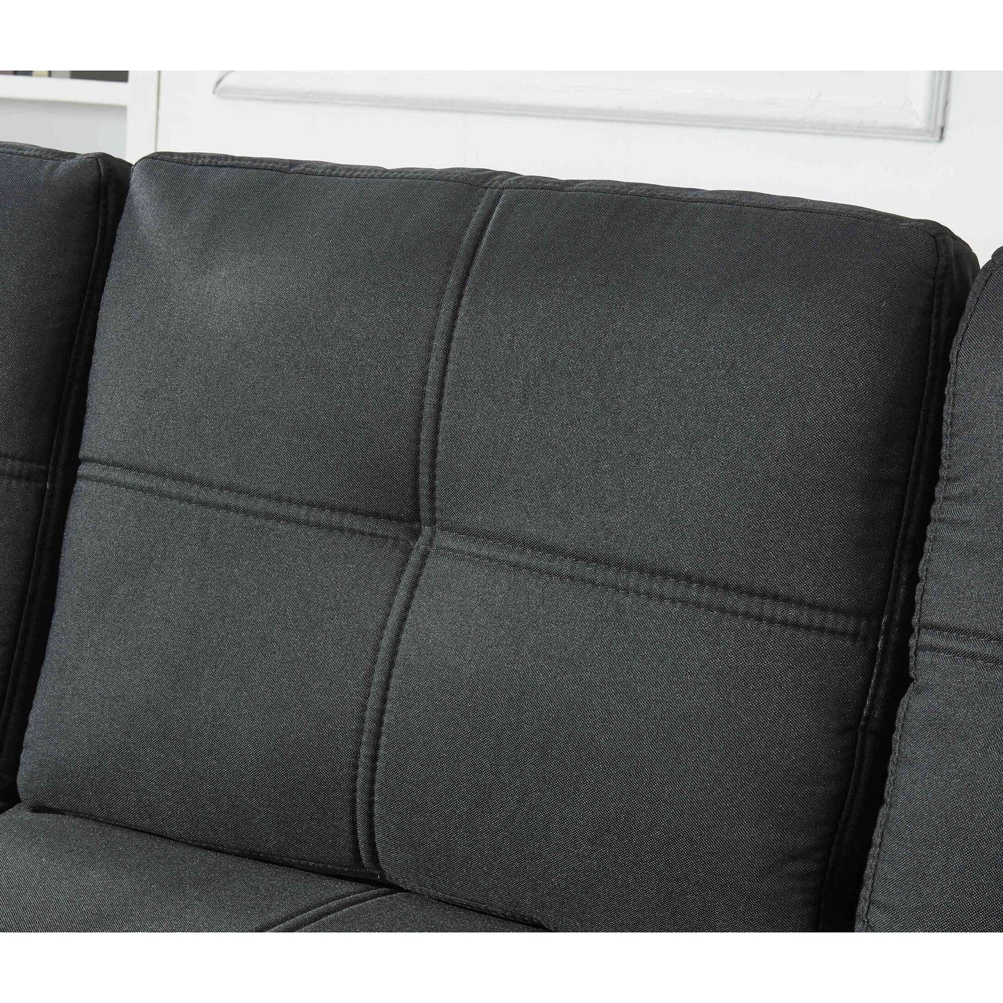 Canapé sectionnel en lin, chaise longue réversible avec lit gigogne