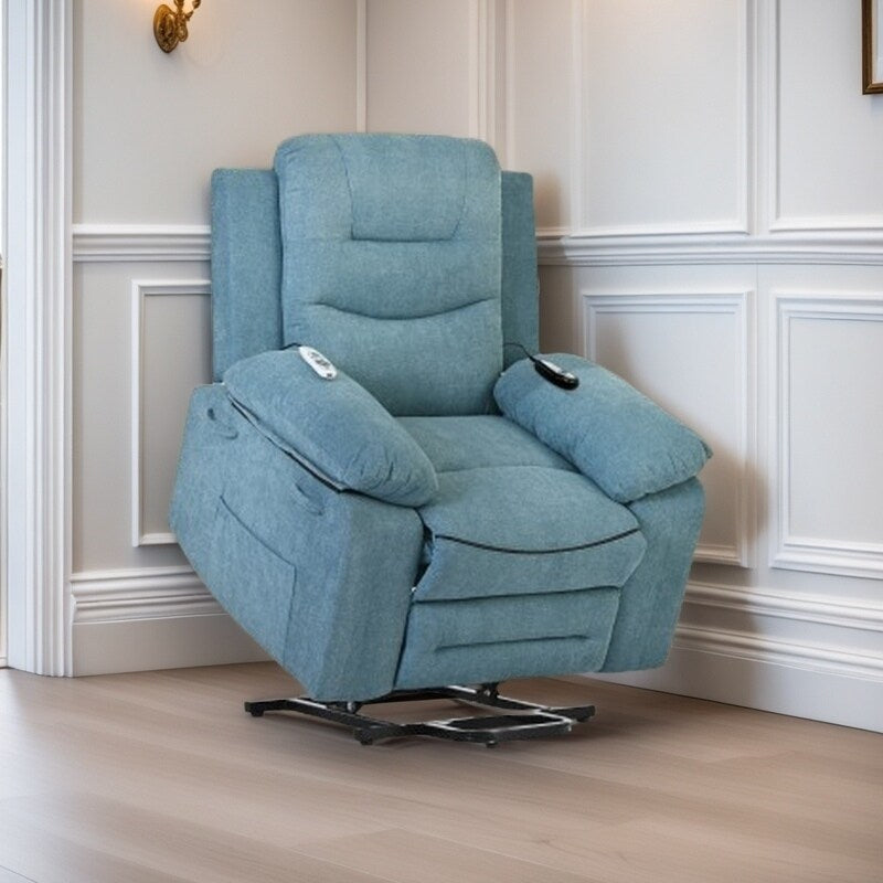 Fauteuil inclinable électrique pour personnes âgées, fonctions de massage et de chauffage réglables, inclinaison infinie, poche latérale